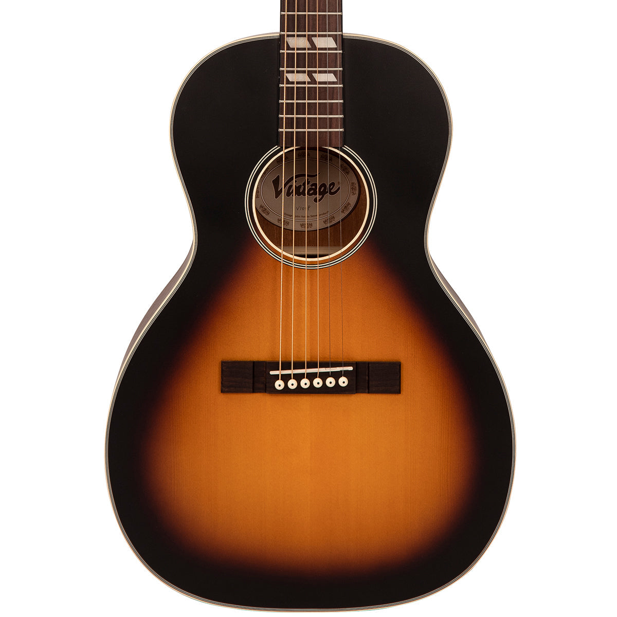 Vintage Historic Series 'Parlour' Acoustic Guitar ~ Vintage Sunburst - Fair Deal Music