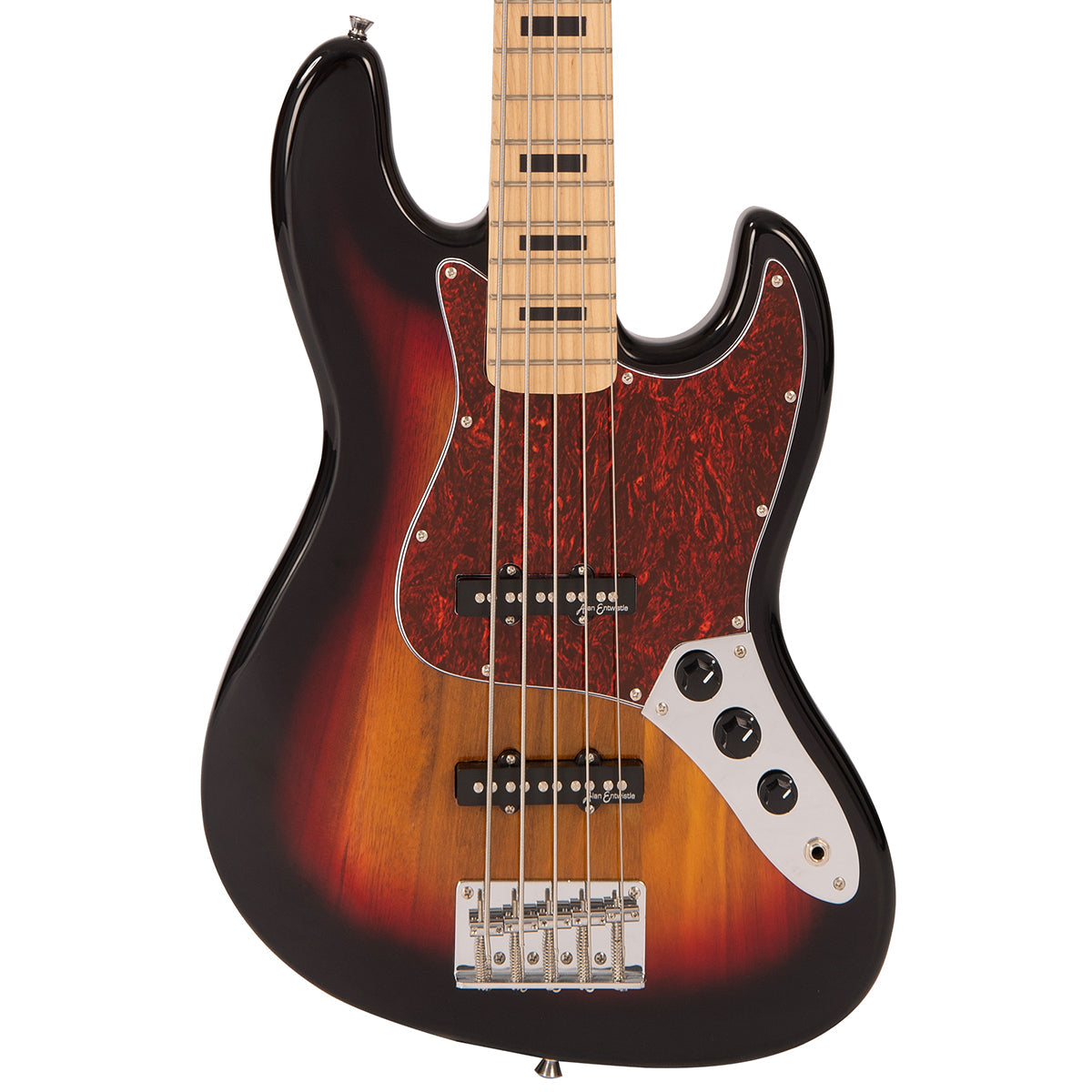 Vintage V495 Coaster Series 5-String Bass Guitar Pack ~ 3 Tone Sunburst - Fair Deal Music