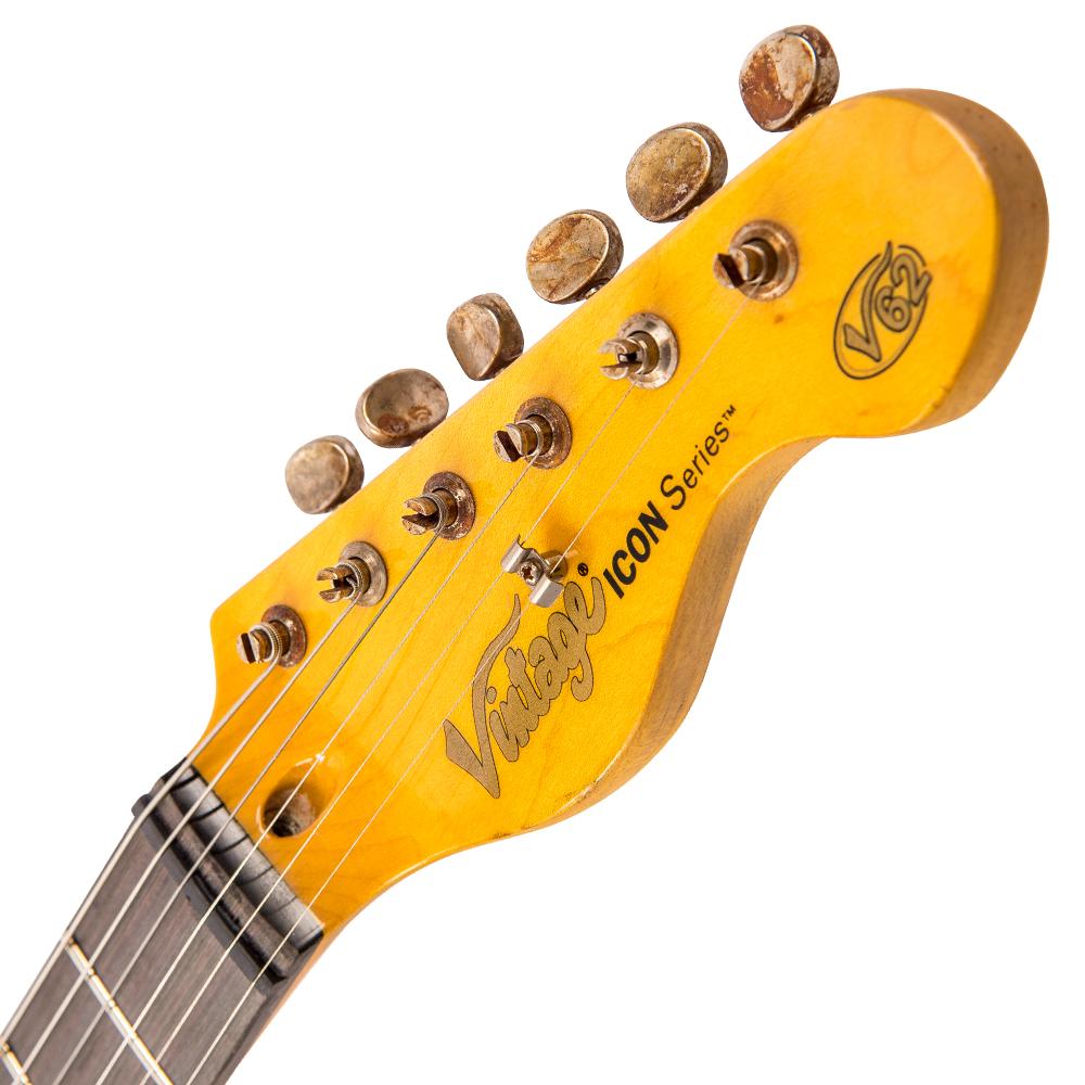 Vintage V62 ICON Electric Guitar ~ Distressed Ash Blonde - Fair Deal Music