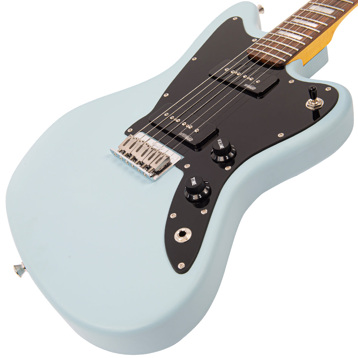 Vintage V65H ReIssued Hard Tail Electric Guitar ~ Satin Blue - Fair Deal Music