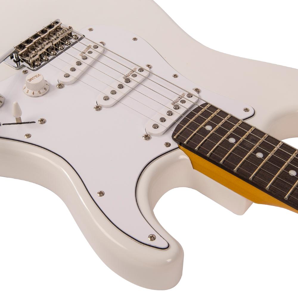 Vintage V6JMH ReIssued Electric Guitar ~ Olympia White 'Fillmore' - Fair Deal Music