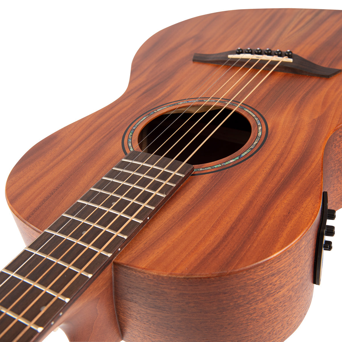 Vintage Mahogany Series 'Parlour' Electro-Acoustic Guitar ~ Satin Mahogany - Fair Deal Music
