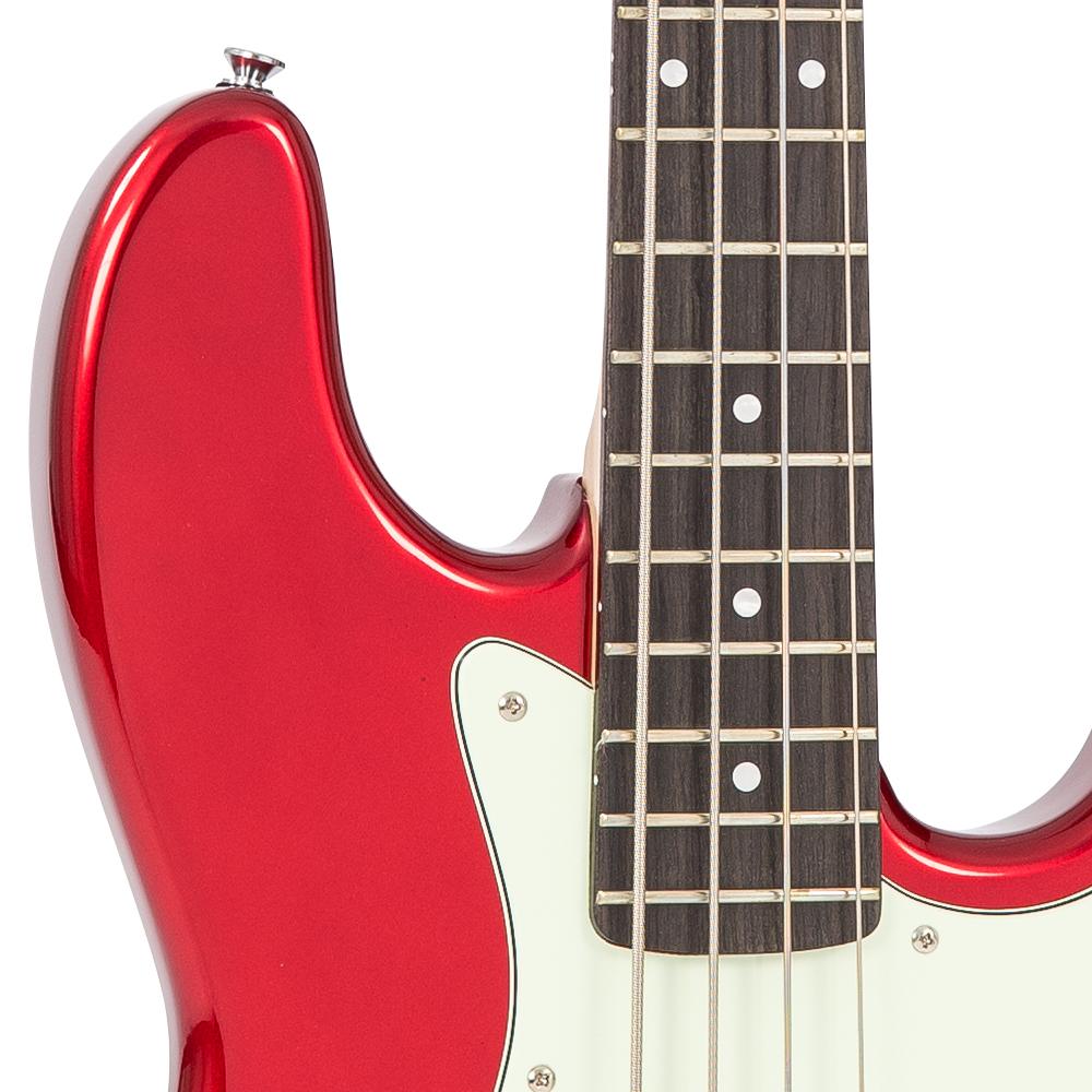 Vintage VJ74 ReIssued Bass Guitar ~ Candy Apple Red - Fair Deal Music