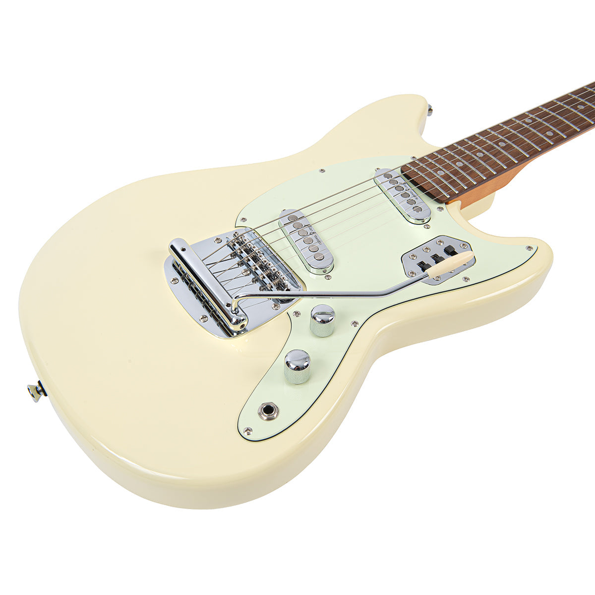 Vintage REVO Series 'Colt SS Twin' Electric Guitar ~ Vintage White - Fair Deal Music