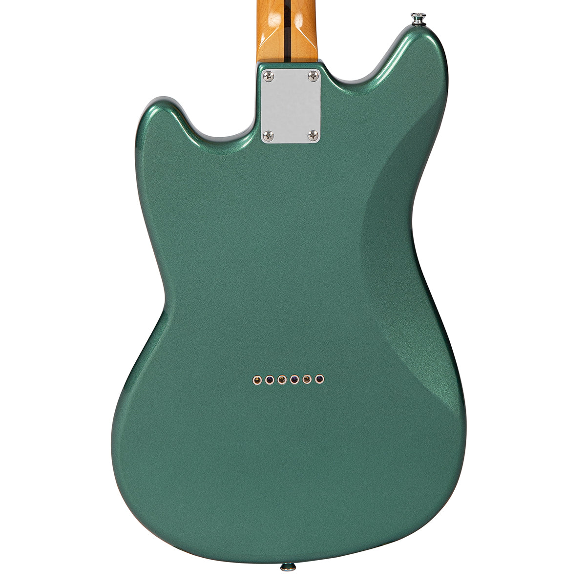 Vintage REVO Series 'Colt HH Twin Hardtail' Guitar ~ Metallic Sherwood Green - Fair Deal Music