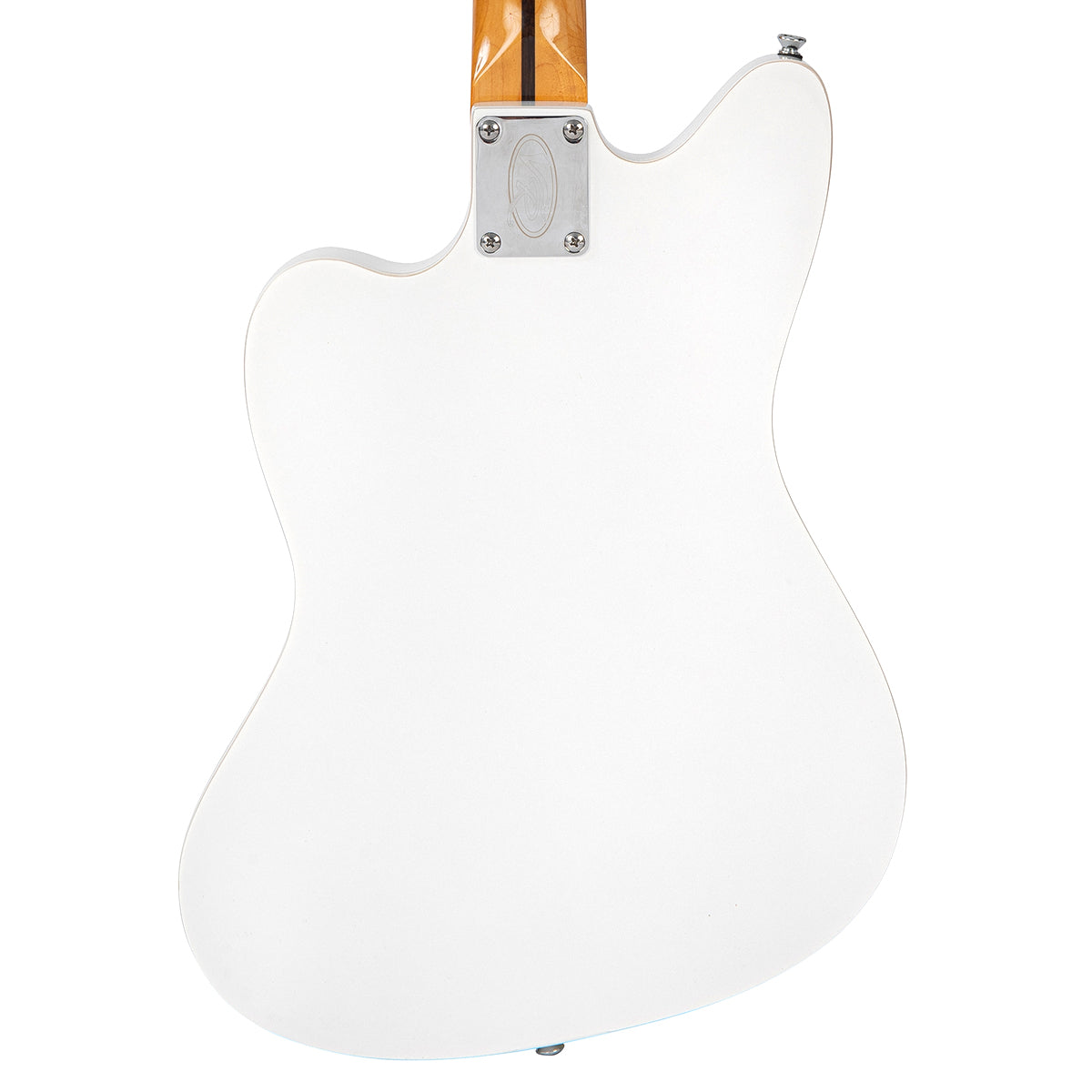 Vintage REVO Series 'Surfmaster Thinline' Twin Electric Guitar ~ Arctic White - Fair Deal Music