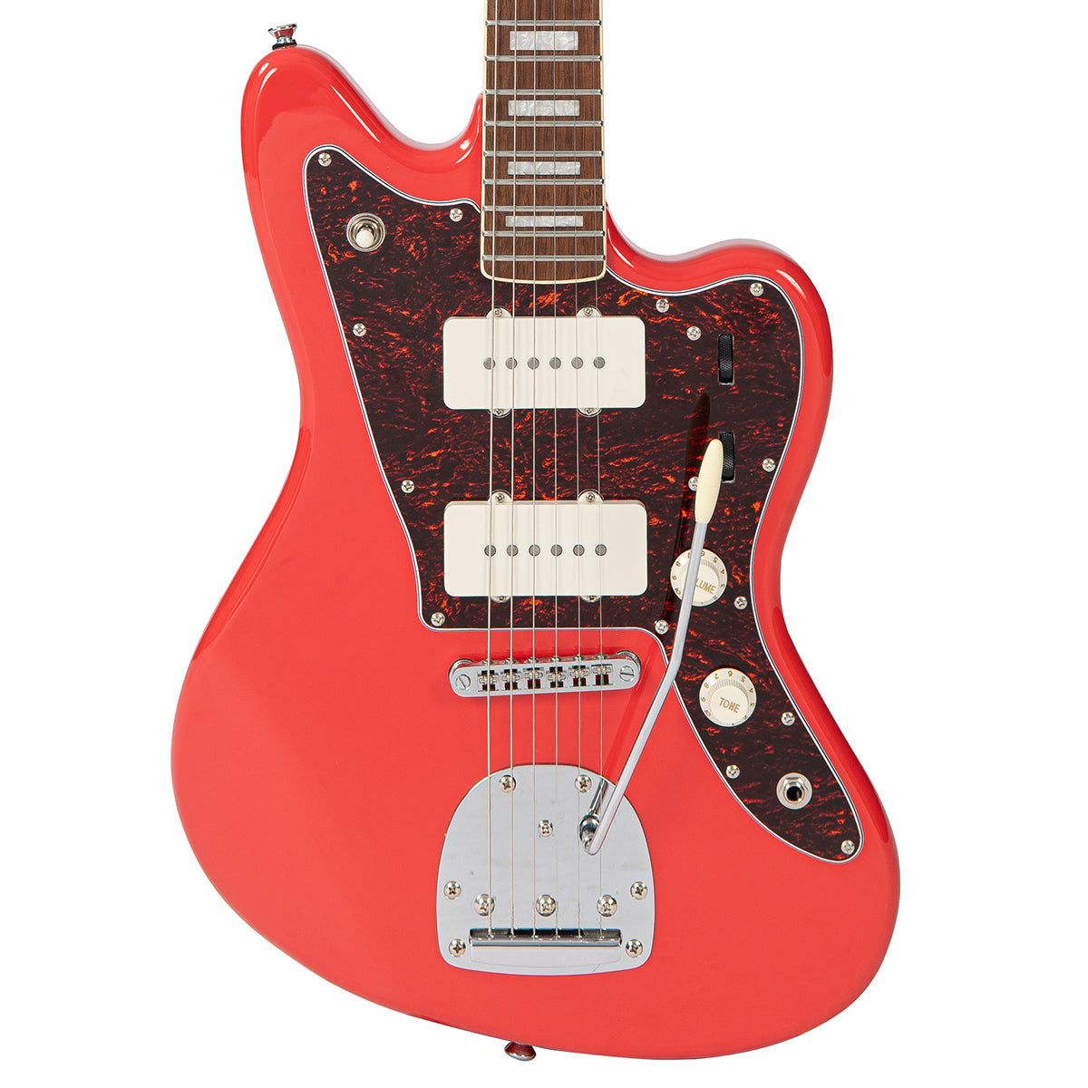 Vintage REVO Series 'Surfmaster 90' Electric Guitar ~ Firenza Red - Fair Deal Music
