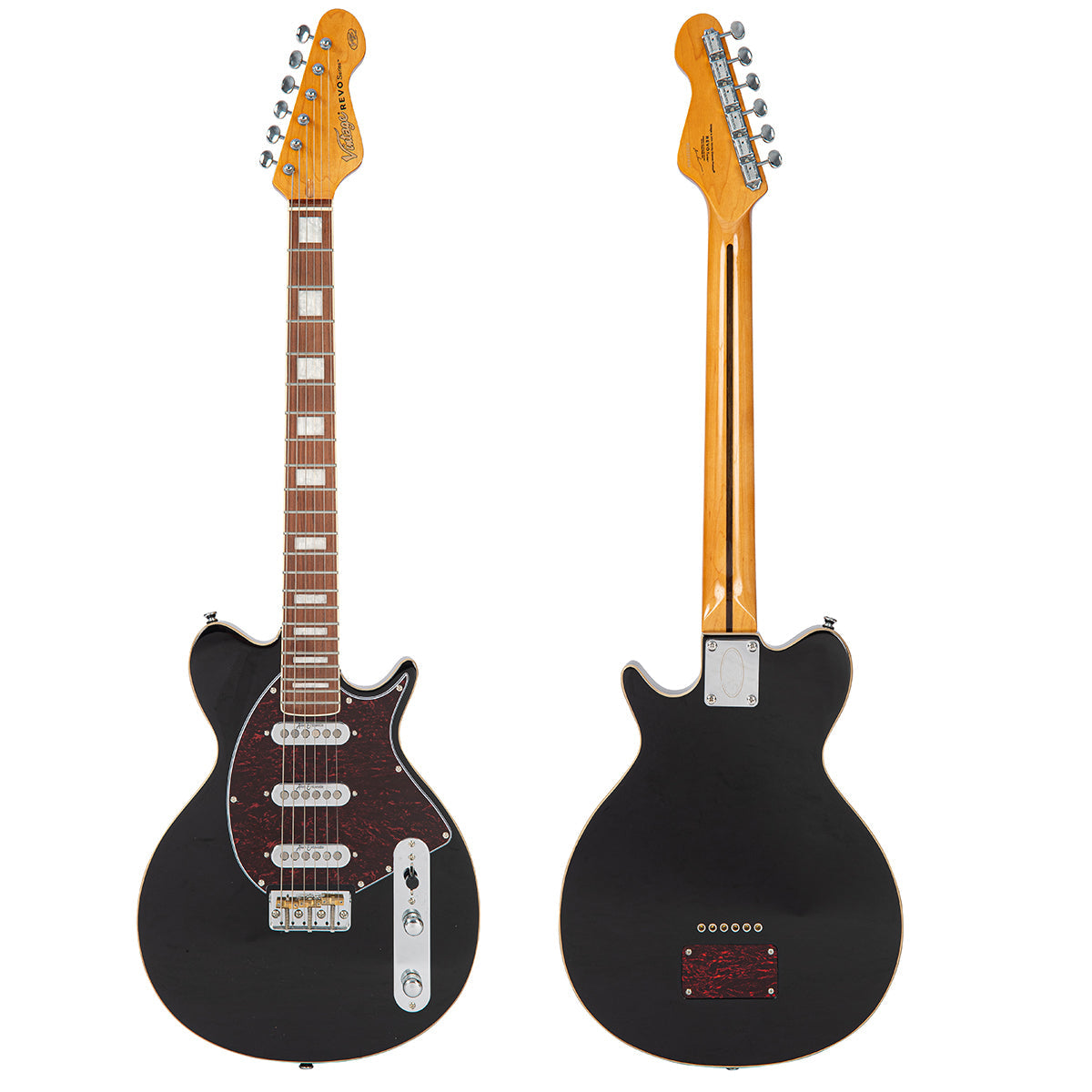 Vintage REVO Series 'Vision' Electric Guitar ~ Boulevard Black - Fair Deal Music