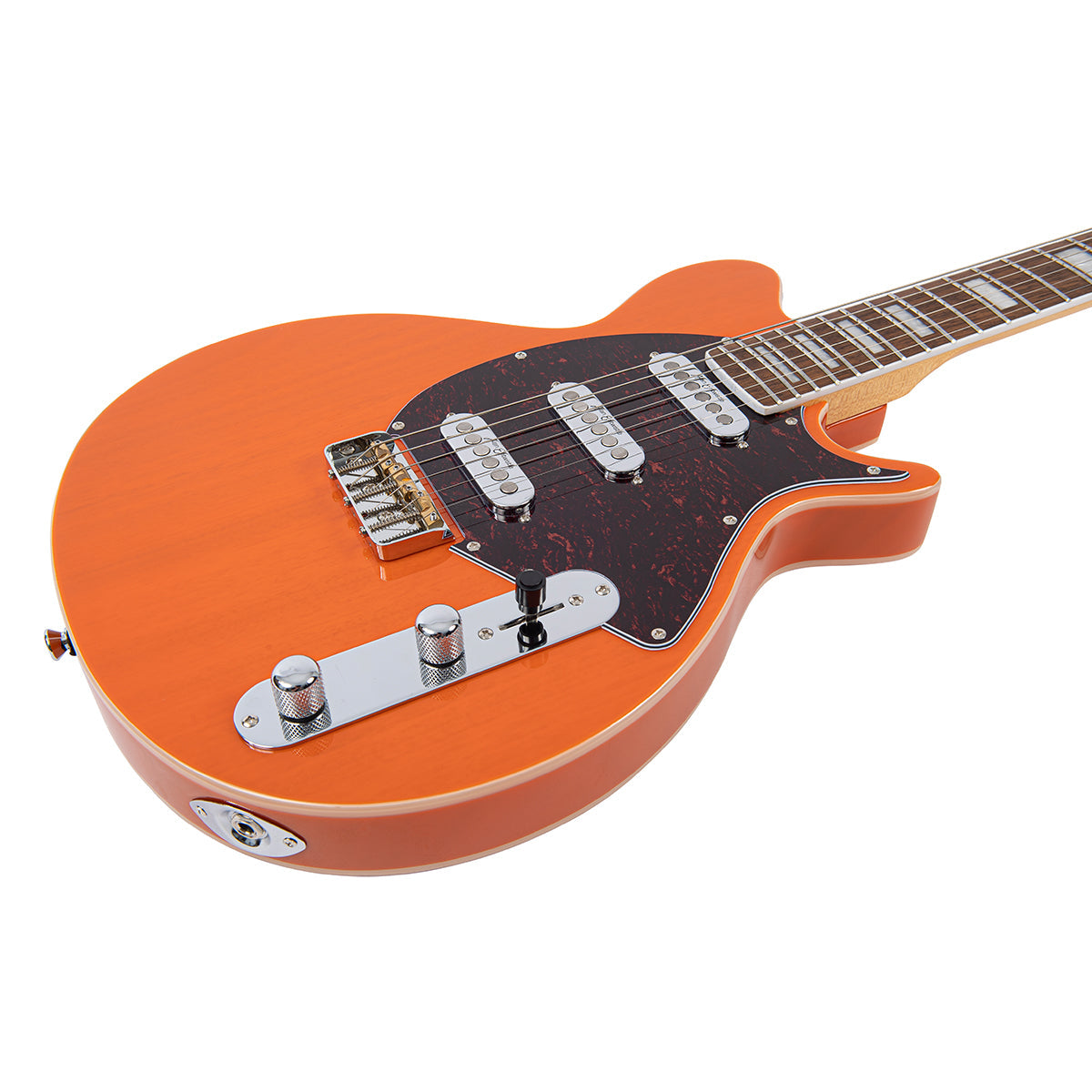 Vintage REVO Series 'Vision' Electric Guitar ~ Trans Orange - Fair Deal Music