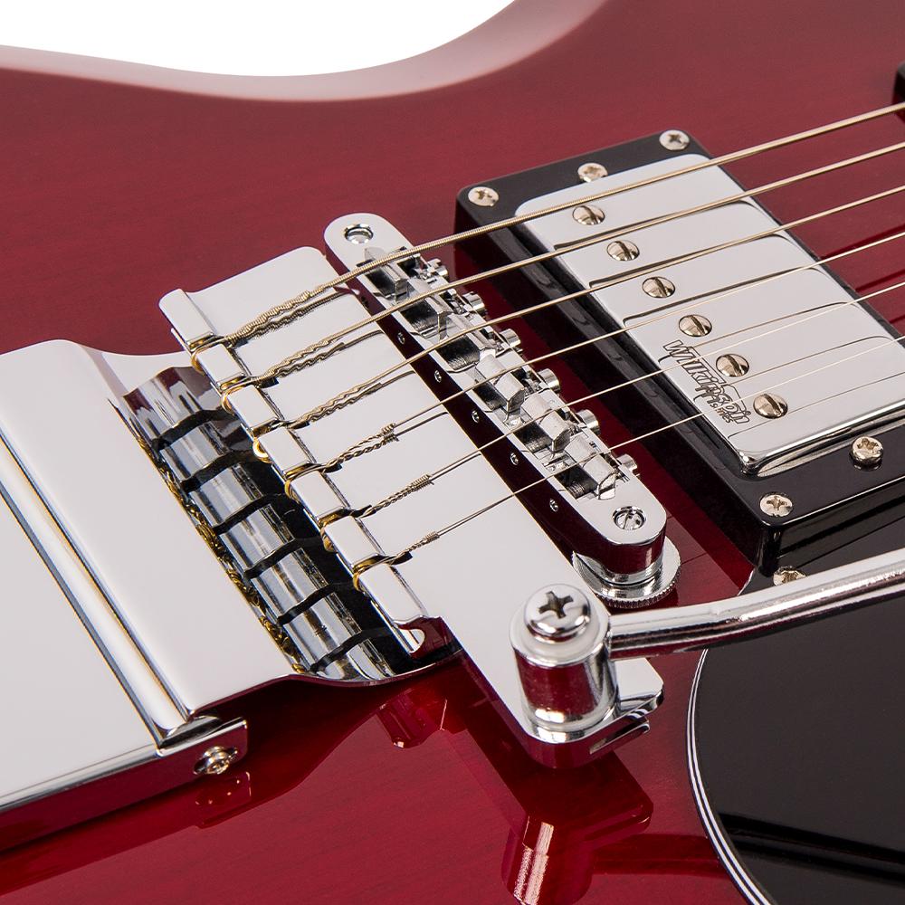 Vintage VS6V ReIssued with vintage style Vibrato ~ Cherry Red - Fair Deal Music