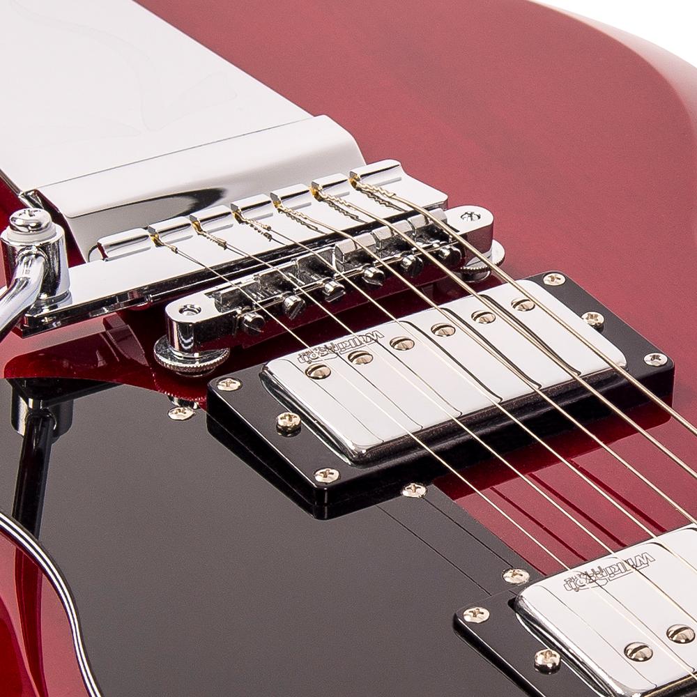 Vintage VS6V ReIssued with vintage style Vibrato ~ Cherry Red - Fair Deal Music