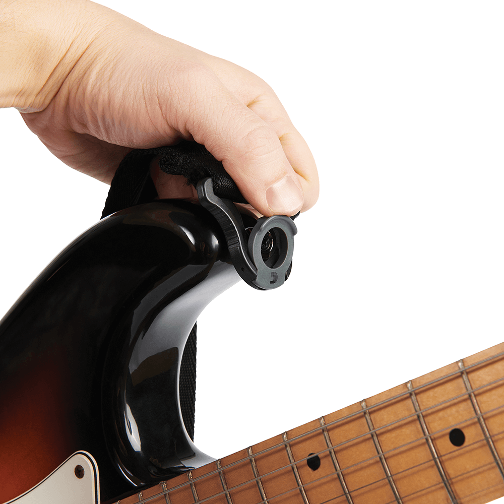 D'Addario Auto Lock Guitar Strap, Skater Grey - Fair Deal Music