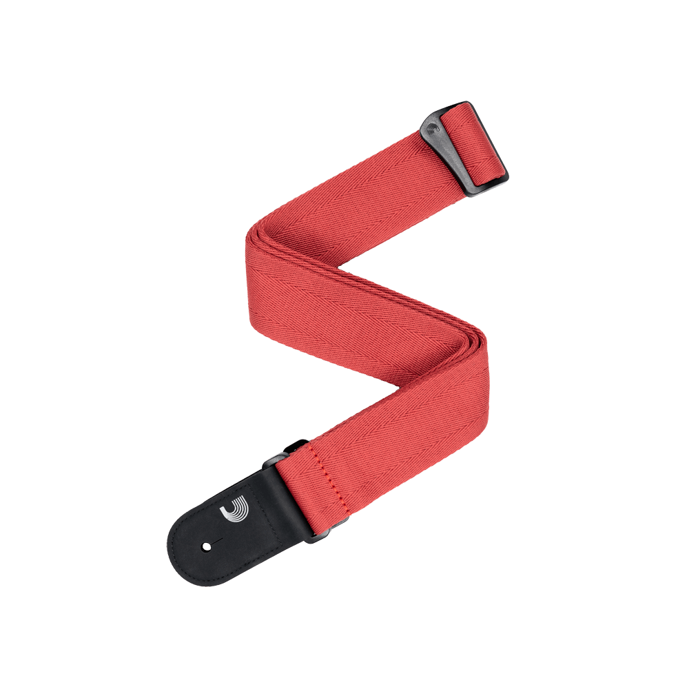 D'Addario Eco Comfort Woven Guitar Strap, Red - Fair Deal Music