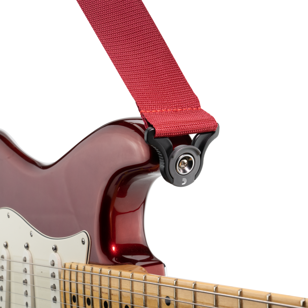D'Addario Auto Lock Polypro Guitar Strap, Red - Fair Deal Music