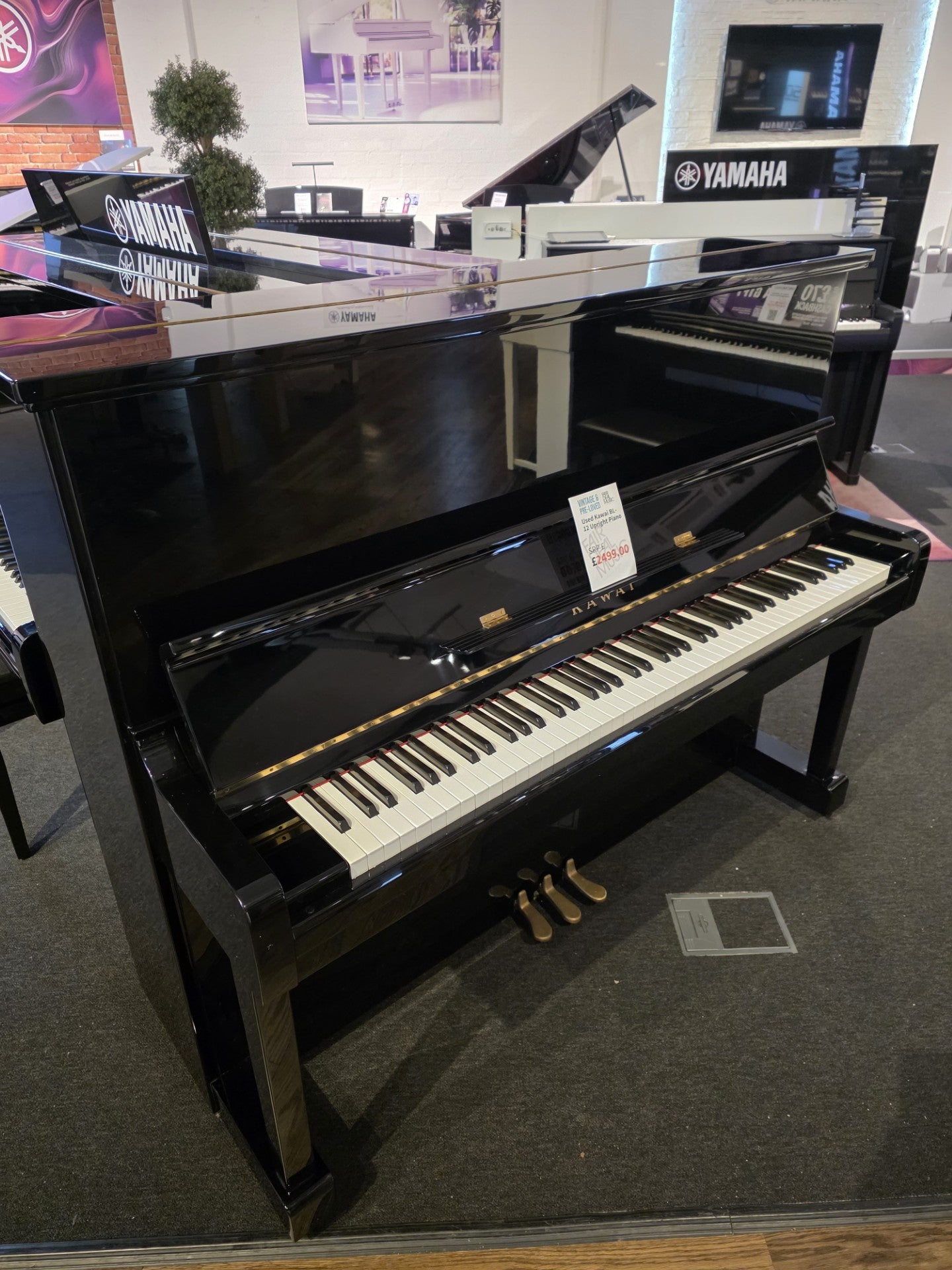 Kawai BL-12 Upright Piano Polished Ebony (Used) - Fair Deal Music
