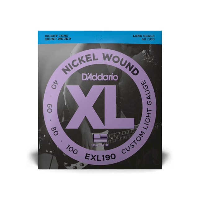 D'Addario EXL190 40-100 Custom Light, Long Scale, XL Nickel Bass Strings - Fair Deal Music