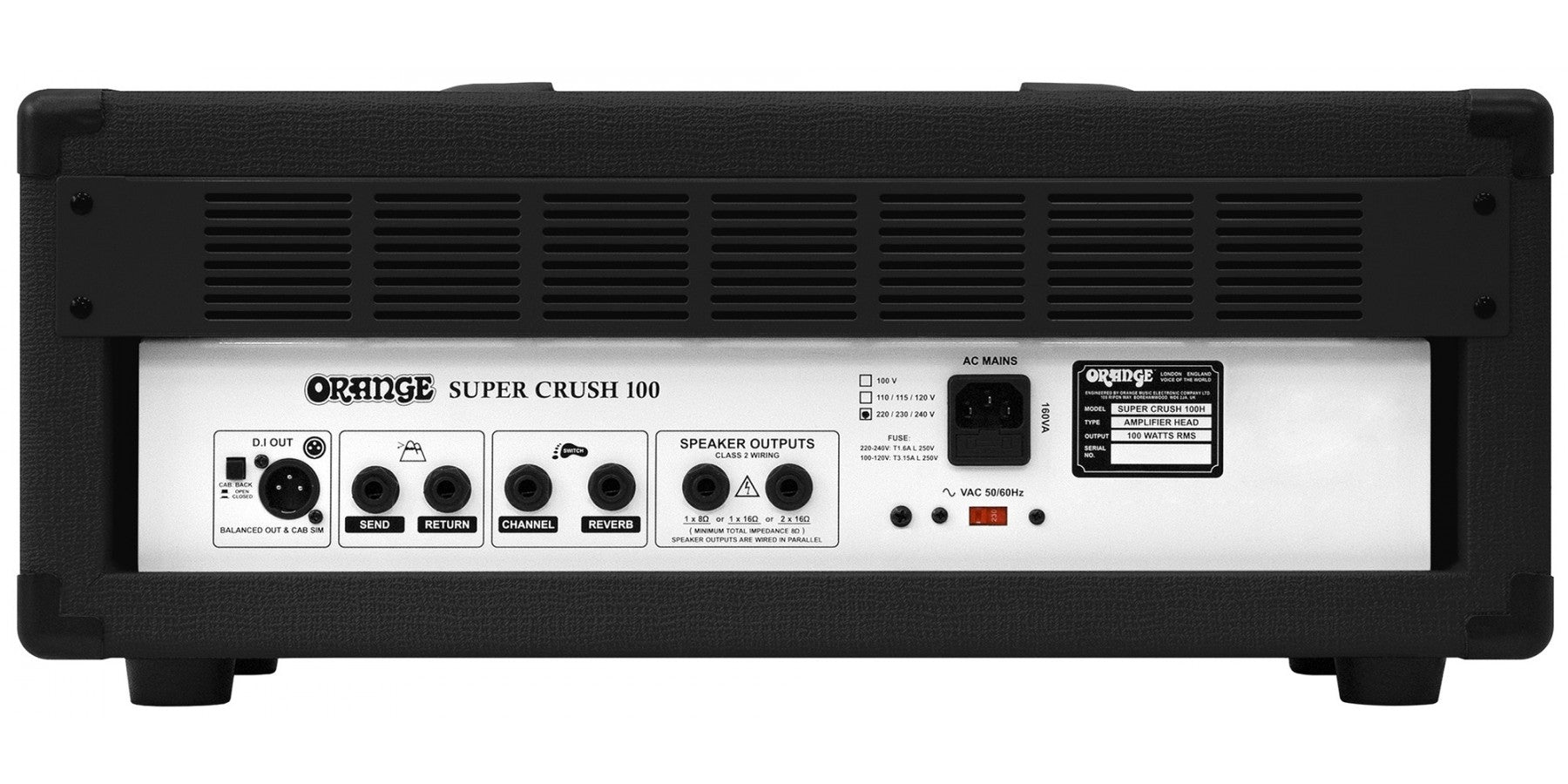 Orange Super Crush 100 Solid-State Amp Head in Black - Fair Deal Music