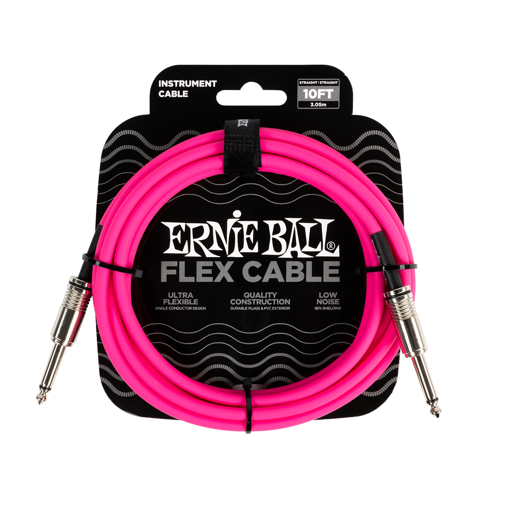 Ernie Ball Flex Instrument Cable 10ft, Pink - Fair Deal Music