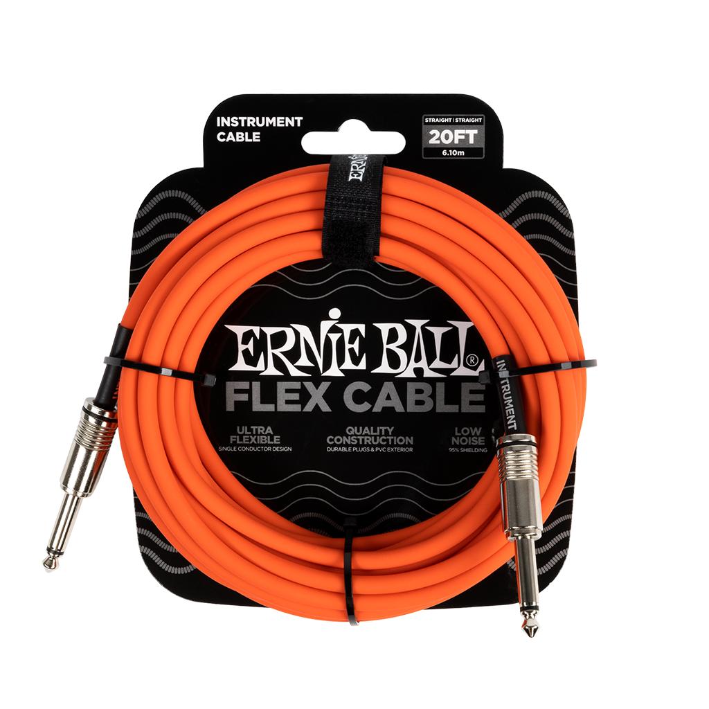Ernie Ball Flex Instrument Cable 20ft, Orange - Fair Deal Music