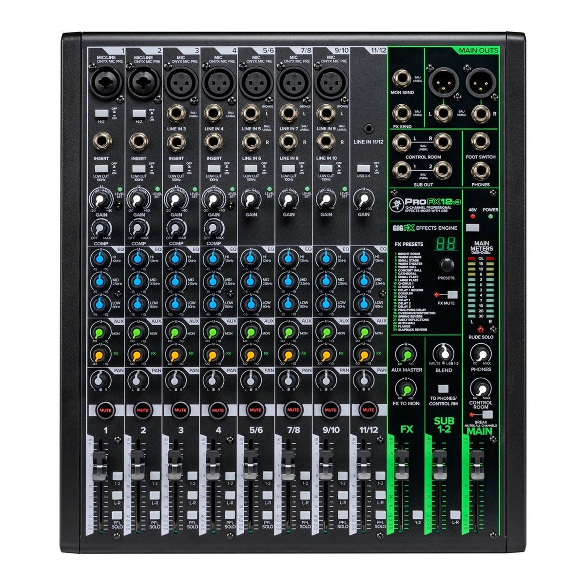 Mackie ProFX12v3 12-Channel Analog Mixer with USB - Fair Deal Music