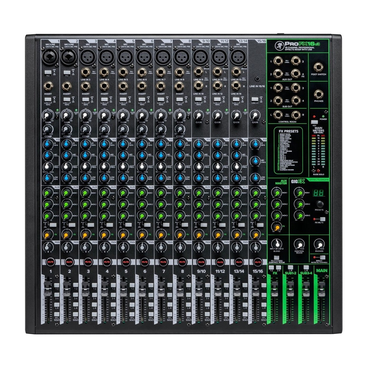 Mackie ProFX16v3 16-Channel Analog Mixer with USB - Fair Deal Music