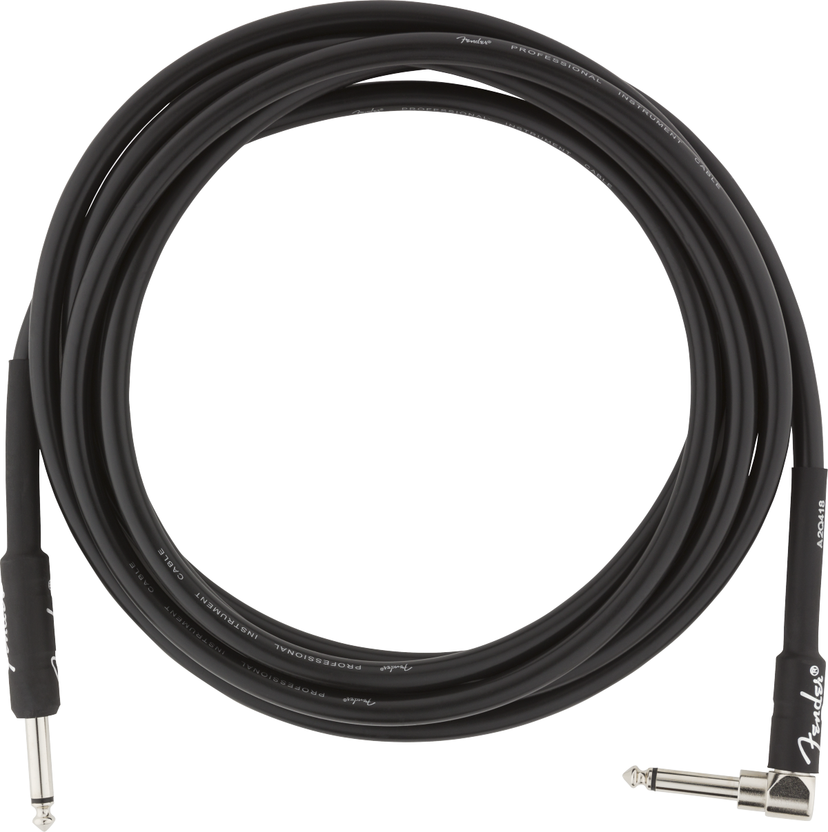 Fender Professional Series Instrument Cable, 10ft Straight/Angled, Black - Fair Deal Music