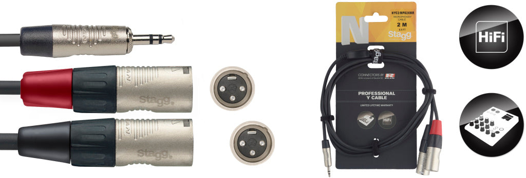 Stagg NYC2/MPS2XMR 2M/6F SPLIT miniST PL-2XLRm DL - Fair Deal Music
