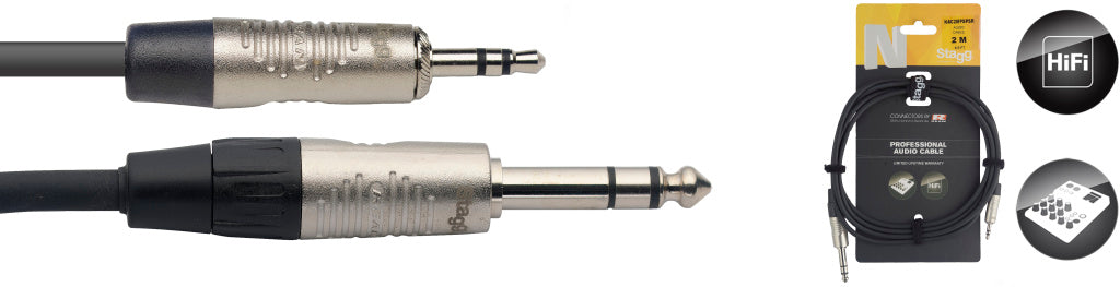 Stagg NAC2MPSPSR 2M/6FT AUDIO minST.PL-ST.PL DL - Fair Deal Music