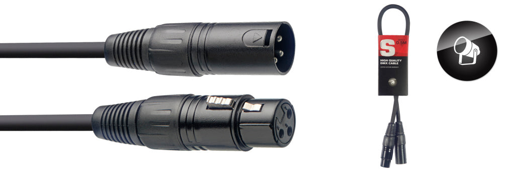 Stagg SDX0,5-3 0,5M/1,6F DMX CBL XLRf-XLRm 3P - Fair Deal Music