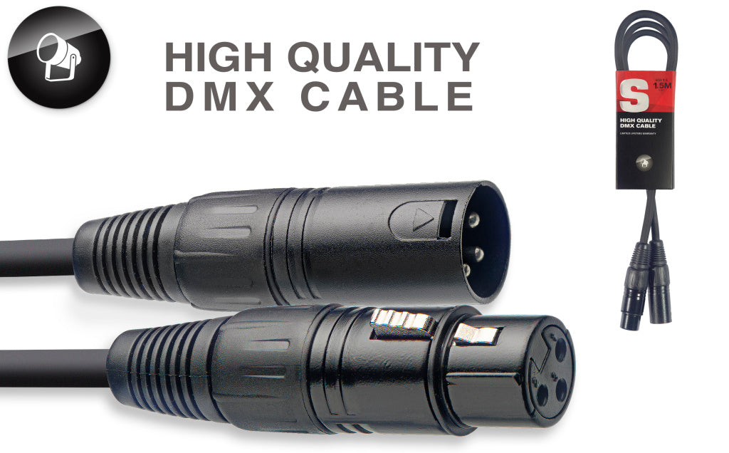 Stagg SDX1,5-3 1,5M/5F DMX CABLE XLRf-XLRm 3P - Fair Deal Music