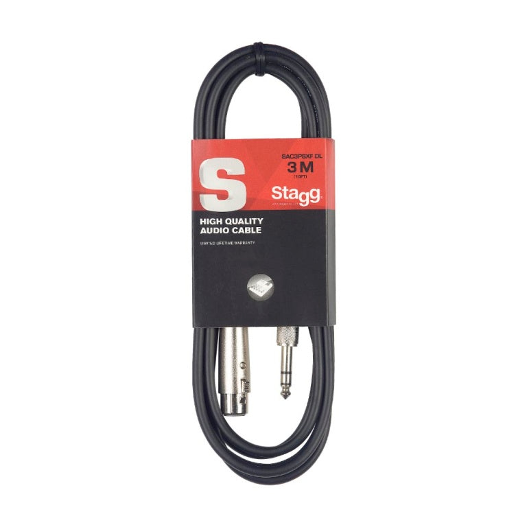 Stagg SAC3PSXF DL 3M/10FT AUDIO DL STER.PLG-XLRf - Fair Deal Music