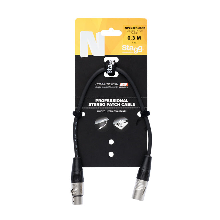Stagg NPC030XMXFR 30CM/1FT-PATCHCB XLRm-XLRf DLX - Fair Deal Music