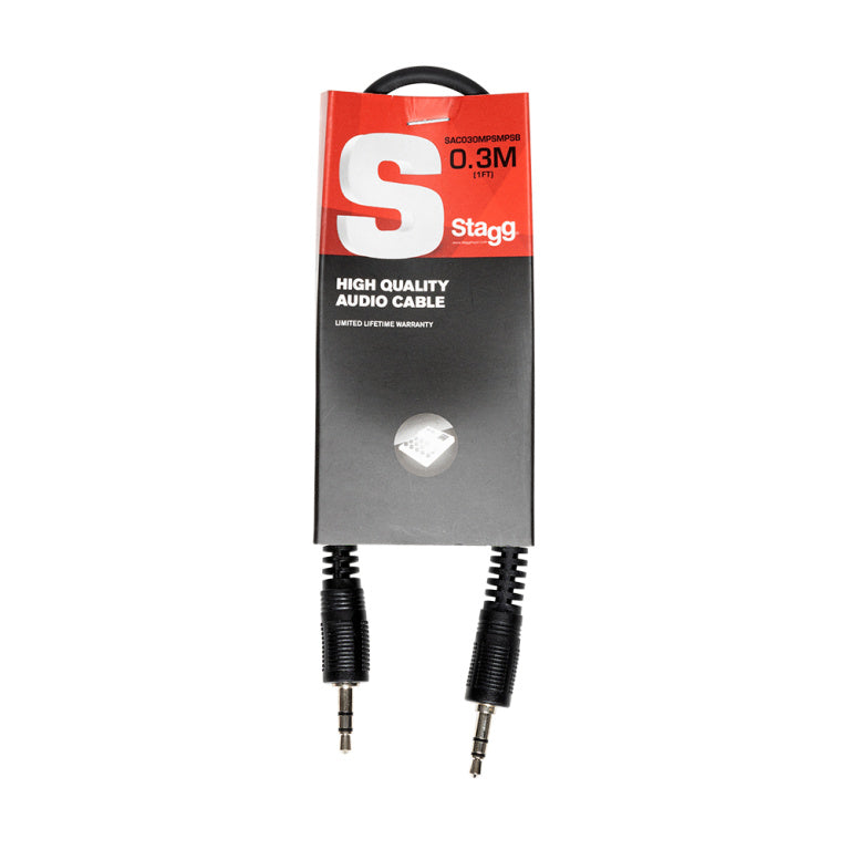 Stagg SAC030MPSMPSB 30CM/1FT AUDIO mini STEREO PLG - Fair Deal Music
