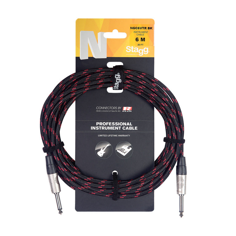Stagg NGC6VTR BK 6M/20FT Vintweed Deluxe-Black - Fair Deal Music