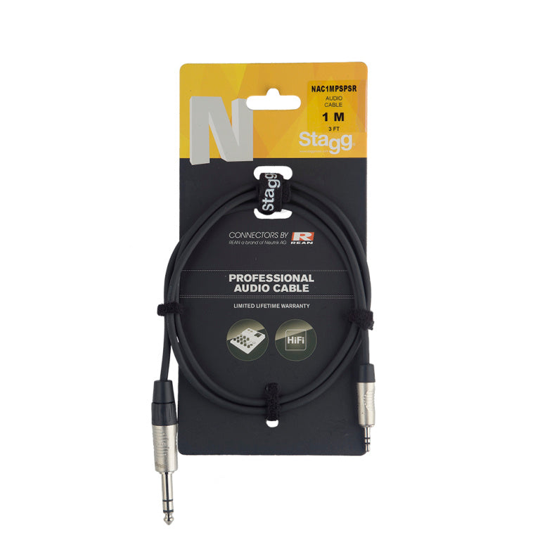 Stagg NAC1MPSPSR 1M/3FT AUDIO minST.PL-ST.PL DL - Fair Deal Music