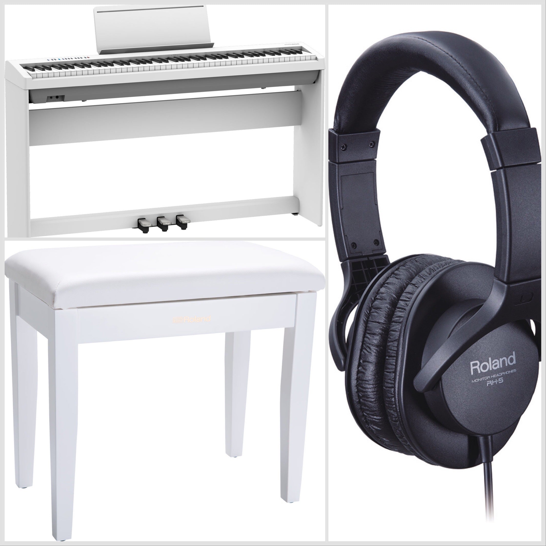 Roland FP-30X Portable Digital Piano White Bundle - Fair Deal Music