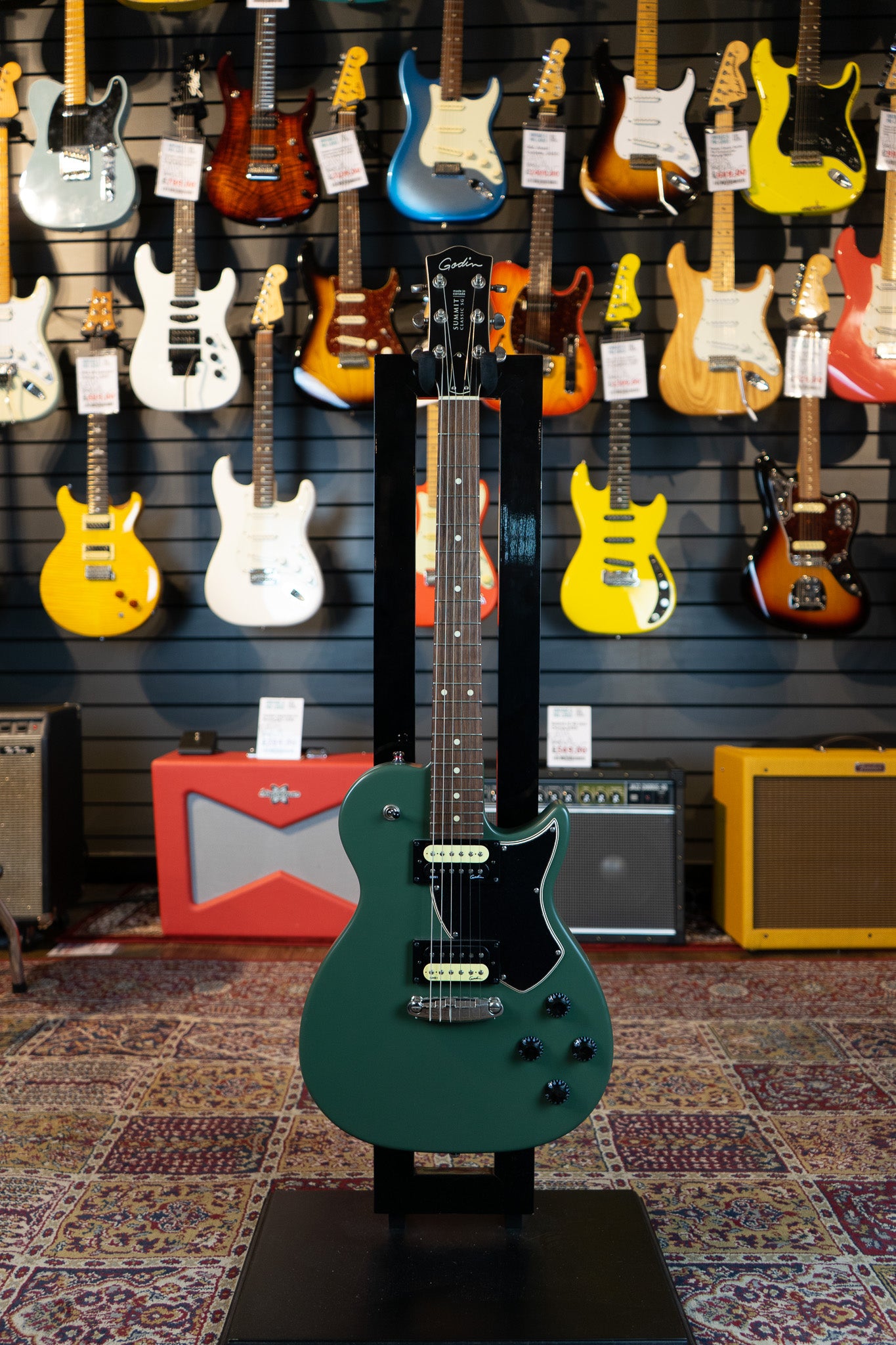 Godin Summit Classic SG, Matte Green, USED - Fair Deal Music