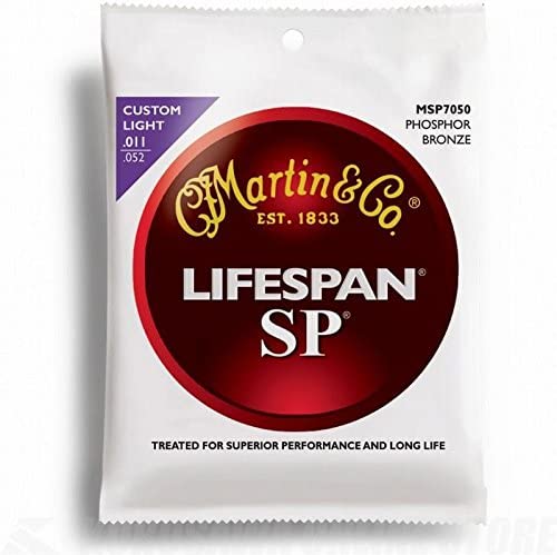 Martin MSP7050, Lifespan SP, 92/8 Phosphor Bronze Acoustic, Custom Light, 11-52 - Fair Deal Music