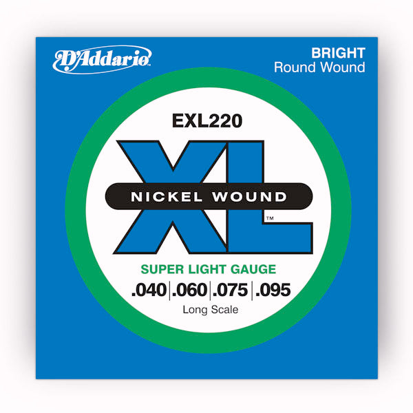 D'Addario EXL220 Nickel Wound Electric Bass Strings, 40-95 - Fair Deal Music