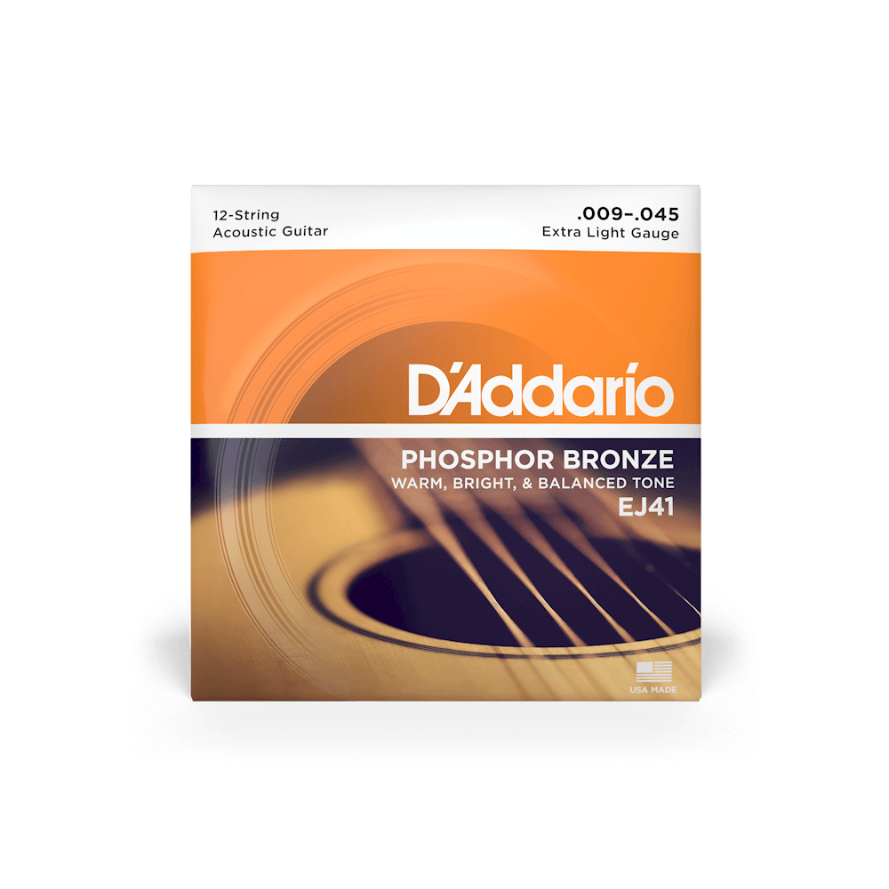 D'Addario EJ41 Phosphor Bronze Acoustic 12-String Guitar Strings, Extra Light 09-45 - Fair Deal Music