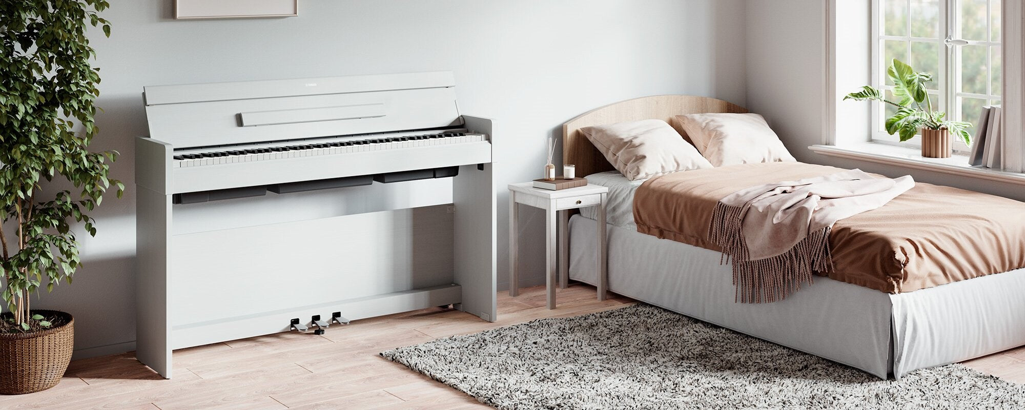Yamaha YDP-S35WH Arius Slim Digital Piano White (Used) - Fair Deal Music