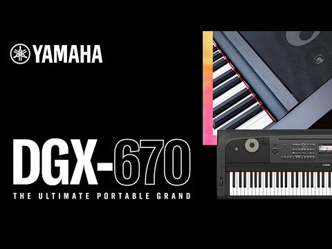 Load video: Yamaha DGX-670WH PortableGrand™ Digital Piano White Bundle - Fair Deal Music