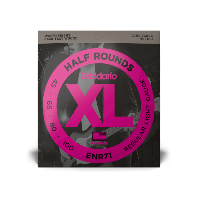 D'Addario ENR71 Half Round Bass Guitar Strings, Regular Light, 45-100, Long Scale - Fair Deal Music