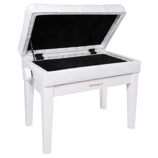 Roland RPB-500PW Adjustable Piano Bench with Storage in Polished White - Fair Deal Music