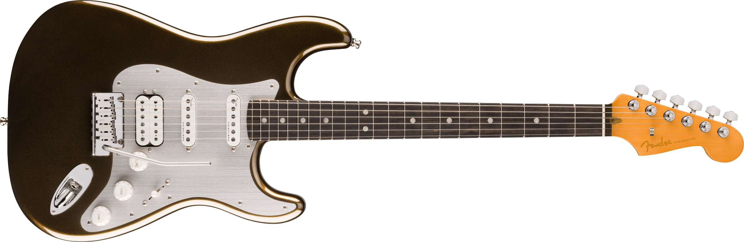 Fender American Ultra II Stratocaster in Texas Tea Ebony Board HSS, Open Box - Fair Deal Music