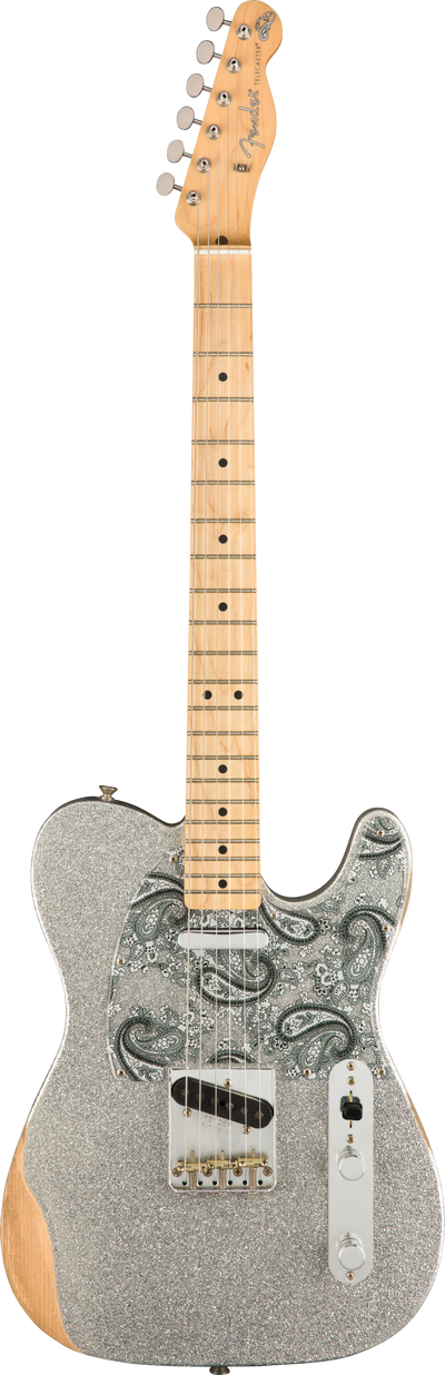 Fender Brad Paisley Road Worn Telecaster, Silver Sparkle Electric Guitar - Fair Deal Music
