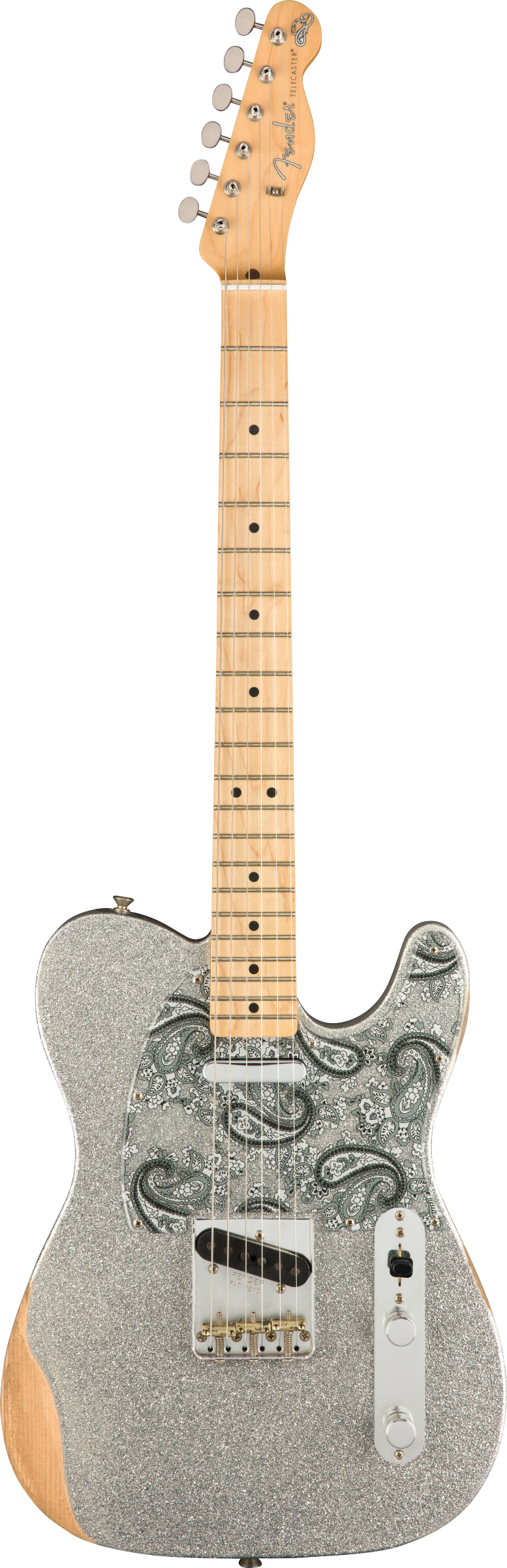 Fender Brad Paisley Road Worn Telecaster, Silver Sparkle Electric Guitar - Fair Deal Music
