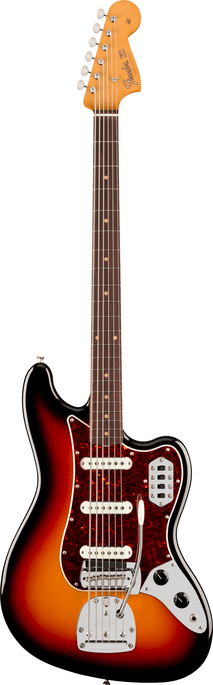 Fender Vintera® III Early '60s Bass VI, Rosewood Fingerboard, 3-Color Sunburst, Electric Bass Guitar - Fair Deal Music