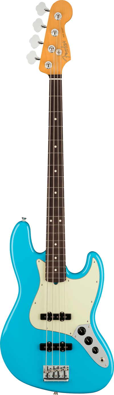 Fender American Professional II Jazz Bass, Miami Blue Electric Bass Guitar - Fair Deal Music