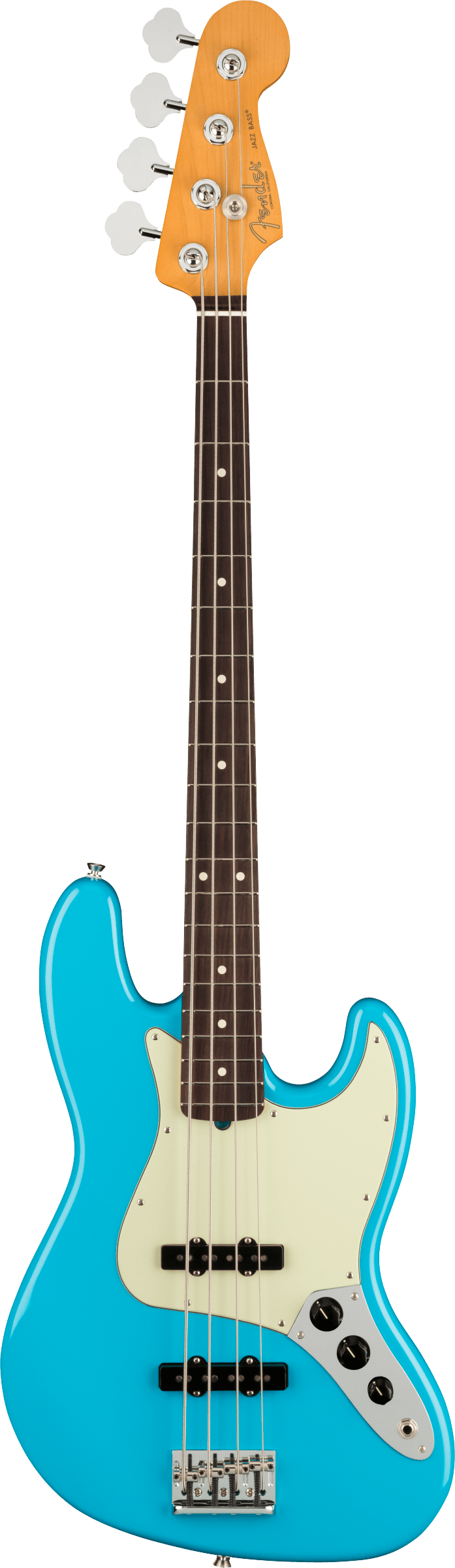 Fender American Professional II Jazz Bass, Miami Blue, Electric Bass Guitar - Fair Deal Music